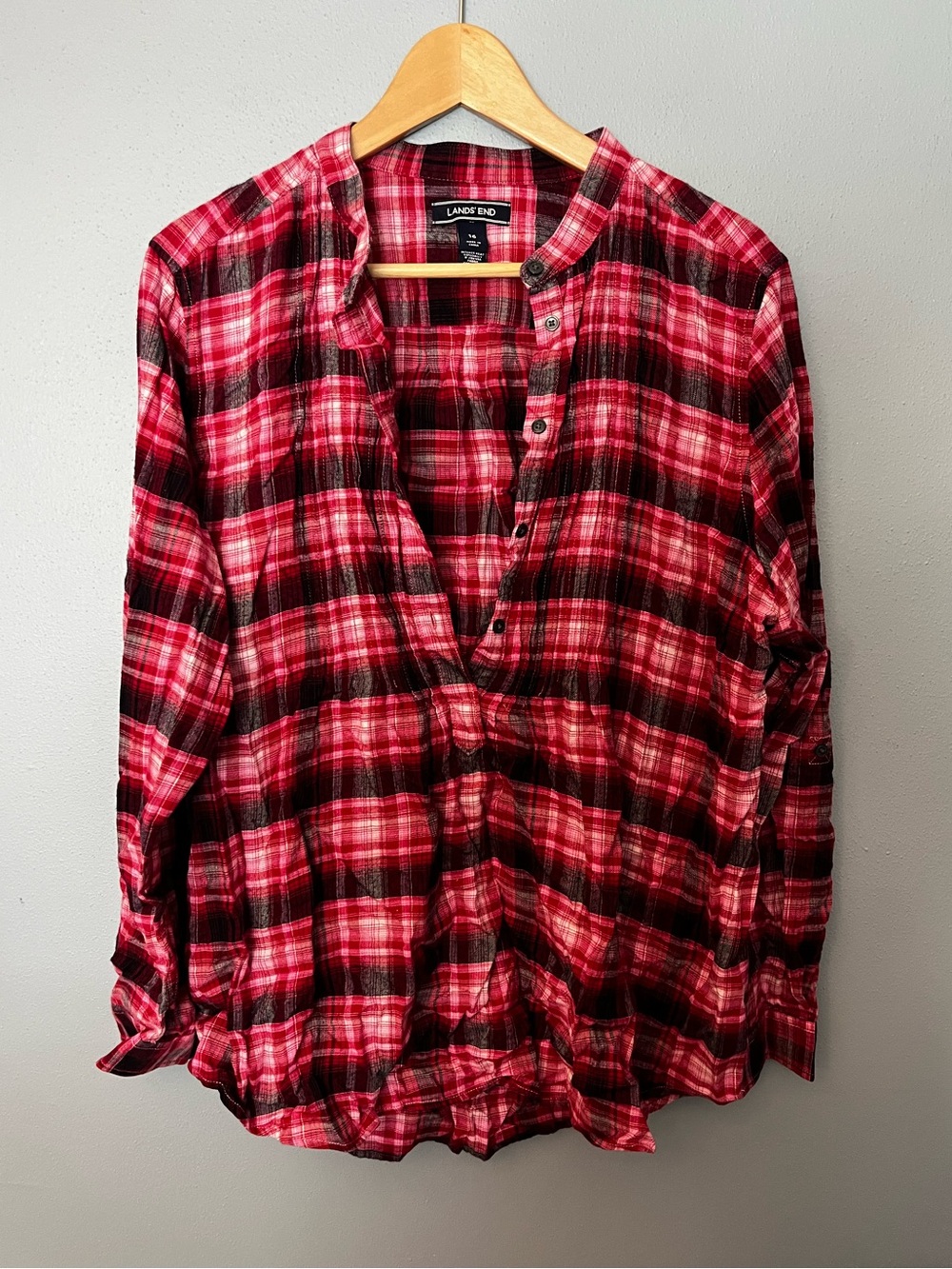 Lands’ End Popover Flannel Top